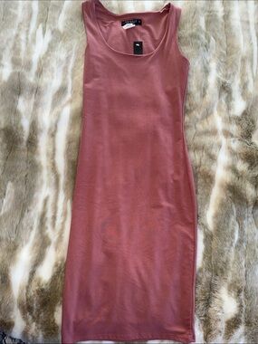 Joe & Elle Dusty Rose Scoop Neck Sleeveless Midi Dress